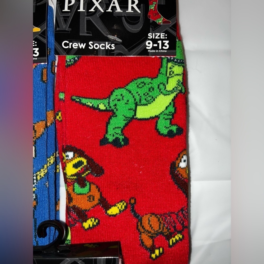 💰Pixar Disney Toy Story Crew Socks Bundle 3 Size 9-13 Woody Buzz Character - Picture 5 of 7